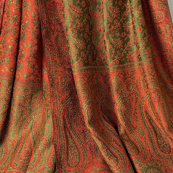 Green & Red Paisley Pashmina Winter Scarves for Women Warm Stole Cozy Shawl Wrap - Picture 3 of 3